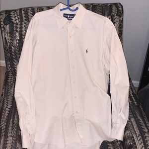 WHITE POLO DRESS SHIRT 100% cotton